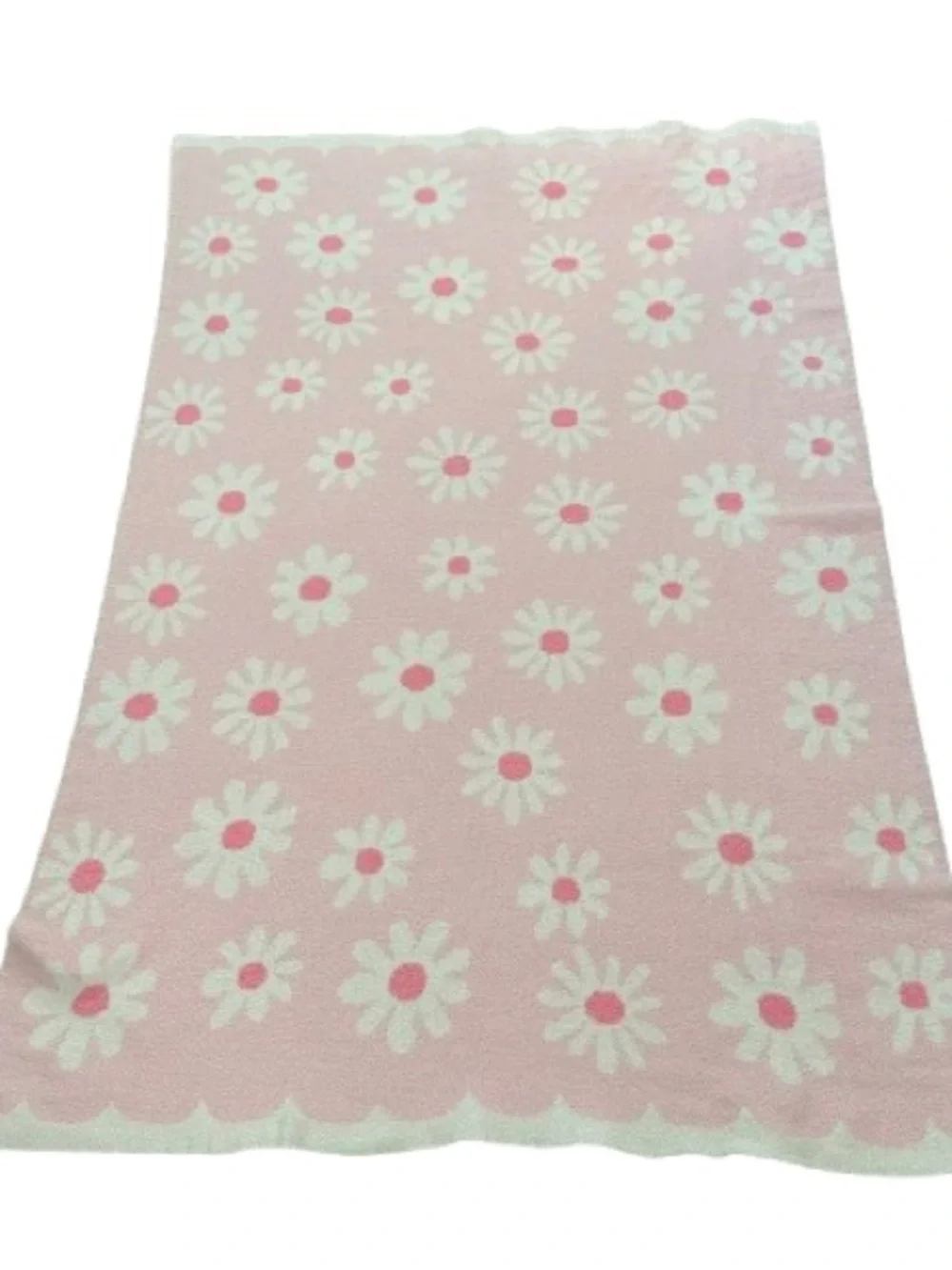 Martha Stewart Kid's Pink Daisy Soft Fluffy Fleece Double-sided Throw Blanket - Picture 2 of 10